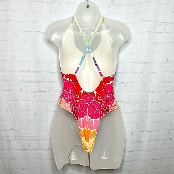 NEW Farm Rio colorful floral pineapple printed one piece swimsuit size XL - Picture 9 of 9
